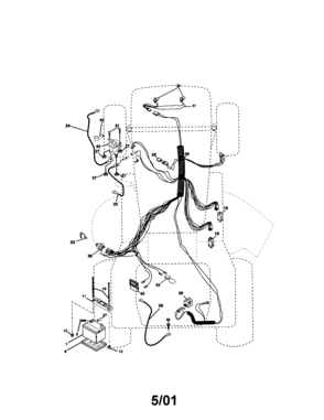 Electrical Diagram and Parts List for 917271842  Craftsman Lawn Tractor