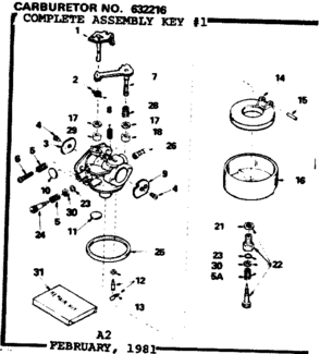 Replacement Parts Diagram and Parts List for 143716342  Craftsman Engine