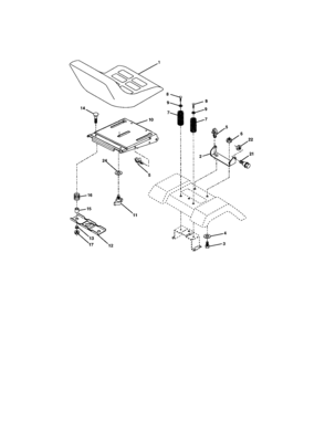 Seat Assembly Diagram and Parts List for 917272862  Craftsman Lawn Tractor