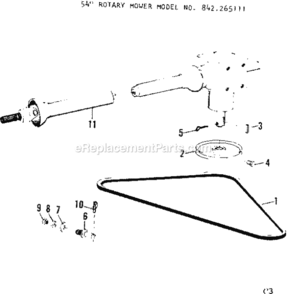 Page C Diagram and Parts List for 842265111  Craftsman Lawn Tractor