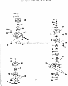 Page B Diagram and Parts List for 842265112  Craftsman Lawn Tractor