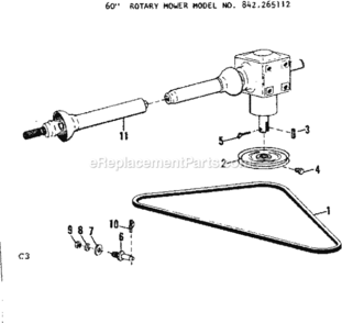 Page C Diagram and Parts List for 842265112  Craftsman Lawn Tractor