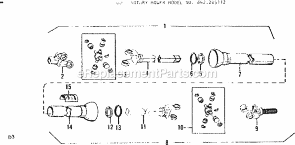 Page D Diagram and Parts List for 842265112  Craftsman Lawn Tractor