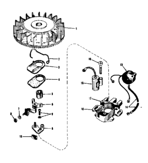 Magneto (phelon F-3220-h) Diagram and Parts List for 14340251  Craftsman Engine