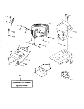 Engine Diagram and Parts List for 917277240  Craftsman Lawn Tractor