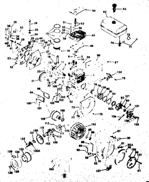 Basic Engine Diagram and Parts List for 143589032  Craftsman Engine