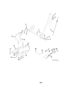 Lift Assembly Diagram and Parts List for 917273850  Craftsman Lawn Tractor