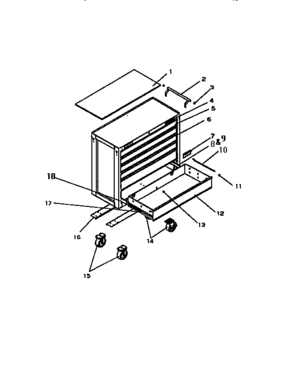 Part Location Diagram of M10422-U Craftsman Tool chest drawer slide set