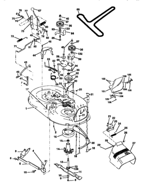 Mower Diagram and Parts List for 917258514  Craftsman Lawn Tractor
