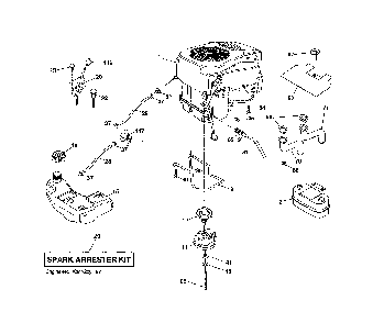 Engine Diagram and Parts List for 96042022000  Craftsman Lawn Tractor