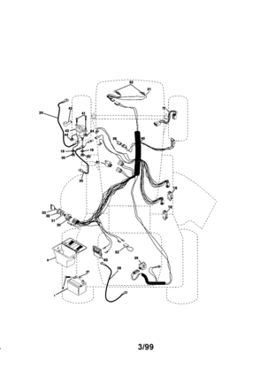 Electrical Diagram and Parts List for 917271012  Craftsman Lawn Tractor