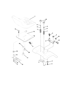 Seat Assembly Diagram and Parts List for 917273241  Craftsman Lawn Tractor