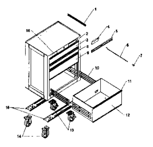 Chest Diagram and Parts List for 706658455  Craftsman Tool Stand & Cart