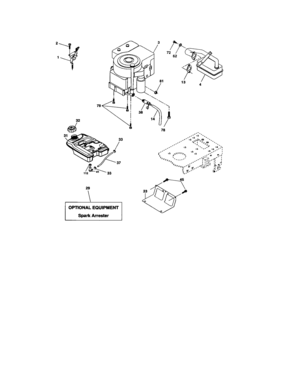 Engine Diagram and Parts List for 917274632  Craftsman Lawn Tractor