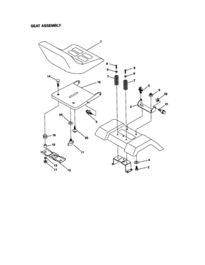 Seat Assembly Diagram and Parts List for 917272063  Craftsman Lawn Tractor