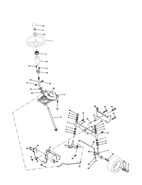 Steering Assembly Diagram and Parts List for 917277190  Craftsman Lawn Tractor