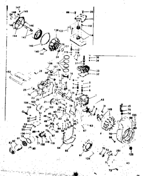 Basic Engine Diagram and Parts List for 143581102  Craftsman Engine
