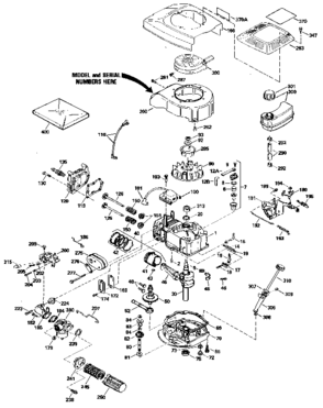 Replacement Parts Diagram and Parts List for 143424582  Craftsman Engine