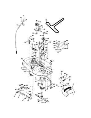 Mower Deck Diagram and Parts List for 917273399  Craftsman Lawn Tractor