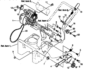 Engine And Drive Repair Parts Diagram and Parts List for 536884432  Craftsman Snow Blower