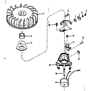 Magneto (wico Fw-2640) Diagram and Parts List for 143104101  Craftsman Engine