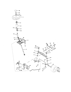 Steering Assembly Diagram and Parts List for 917275750  Craftsman Lawn Tractor