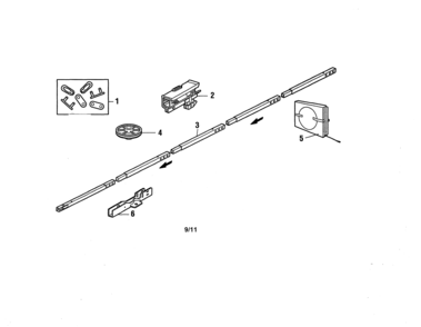 Rail Assembly Diagram and Parts List for 13953903DM  Craftsman Garage Door Opener