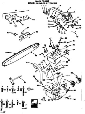 Magneto Diagram and Parts List for 917352561  Craftsman Chainsaw