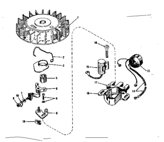 Magneto Diagram and Parts List for 143526011  Craftsman Engine