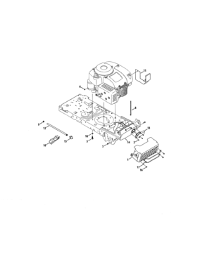 Engine/muffler Shield Diagram and Parts List for 247203716  Craftsman Lawn Tractor