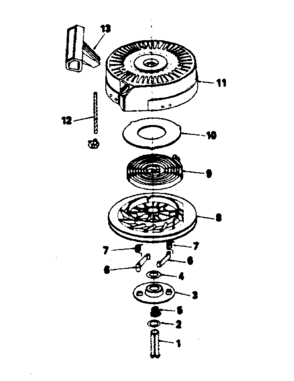 Rewind Starter Diagram and Parts List for 143384182  Craftsman Engine
