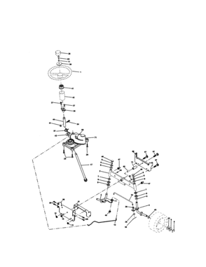 Steering Diagram and Parts List for 917271531  Craftsman Lawn Tractor