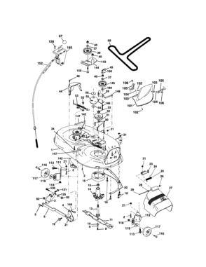 Mower Deck Diagram and Parts List for 917273761  Craftsman Lawn Tractor