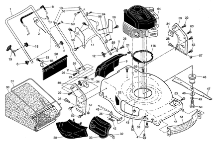 Diagram Diagram and Parts List for 917372751 Type 0 Craftsman Lawn Mower