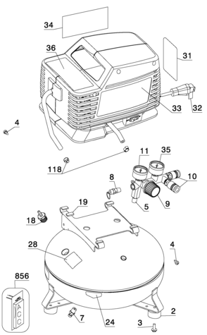 Page A Diagram and Parts List for 919-15216 0 Craftsman Compressor