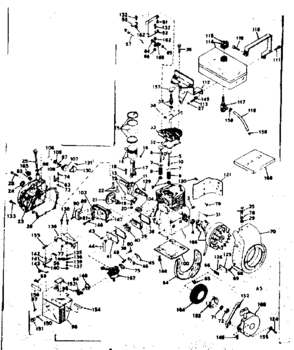 Basic Engine Diagram and Parts List for 143586022  Craftsman Engine
