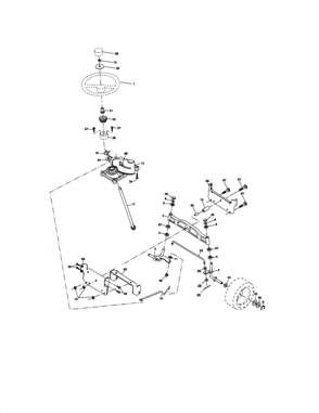 Steering Assembly Diagram and Parts List for 917275682  Craftsman Lawn Tractor