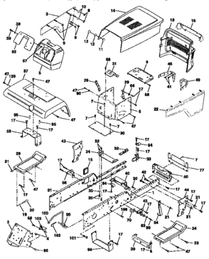 Part Location Diagram of 141051 Craftsman Deck.Serv.