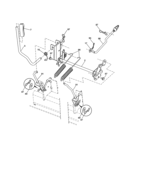 Lift Assembly Diagram and Parts List for 917204011  Craftsman Lawn Tractor