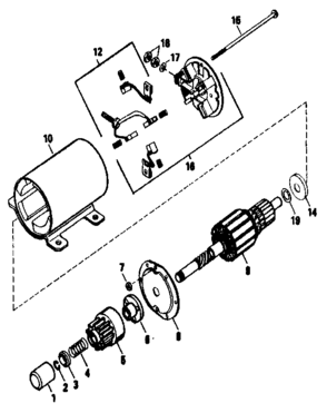 Starter Motor No. 35763a Diagram and Parts List for 143436092  Craftsman Engine