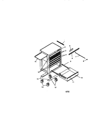 Unit Parts Diagram and Parts List for 706659130  Craftsman Tool Stand & Cart