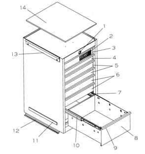 Tool Chest Diagram and Parts List for 706655166  Craftsman Tool Stand & Cart