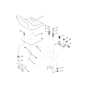 Seat Assembly Diagram and Parts List for 917272760  Craftsman Lawn Tractor