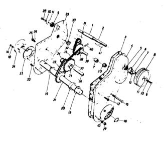 Transmission 784-0257 Diagram and Parts List for 247298610  Craftsman Tiller