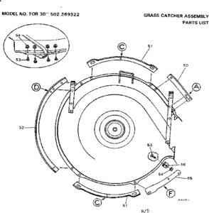 Discharge Plate Diagram and Parts List for 502269312  Craftsman Lawn Tractor