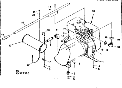 Mounting Base Diagram and Parts List for 580327310  Craftsman Engine