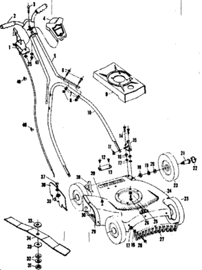 Replacement Parts Diagram and Parts List for 13191312  Craftsman Lawn Mower