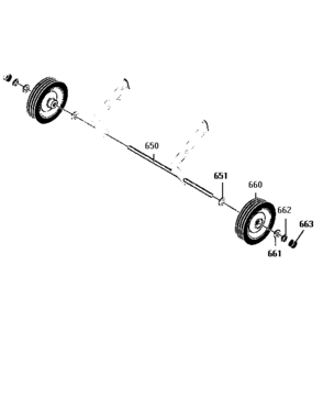 Wheels Assembly Diagram and Parts List for 536886750  Craftsman Snow Blower