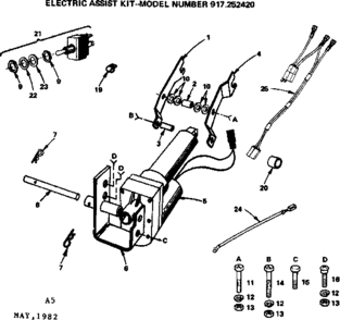 Electric Assist Kit Diagram and Parts List for 917252420  Craftsman Lawn Mower