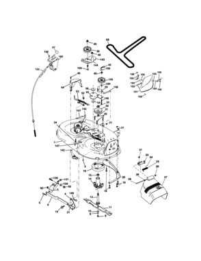 Mower Deck Diagram and Parts List for 917273404  Craftsman Lawn Tractor